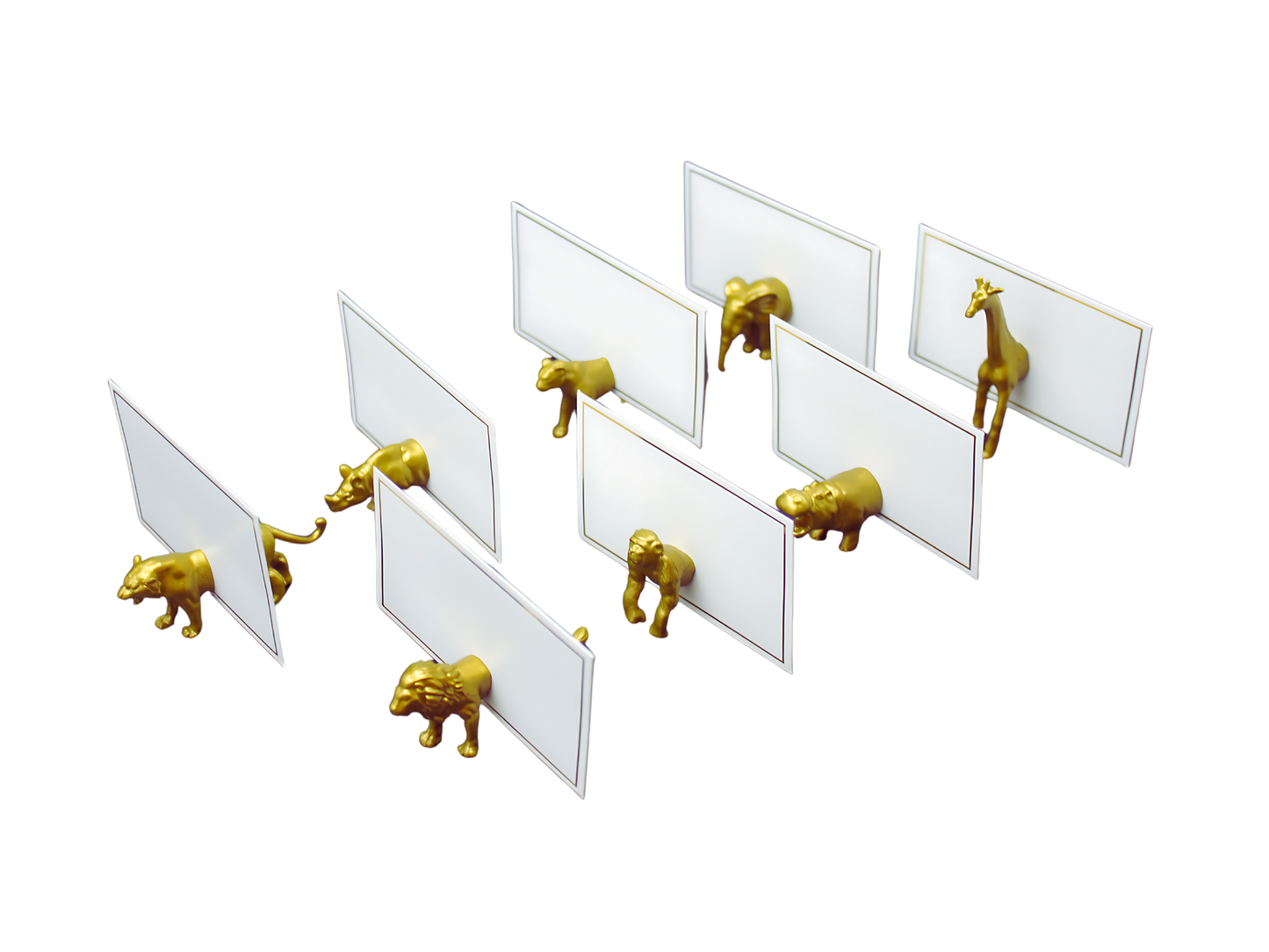 Gold Safari Animal Magnet Place Card Holder & Party Favor