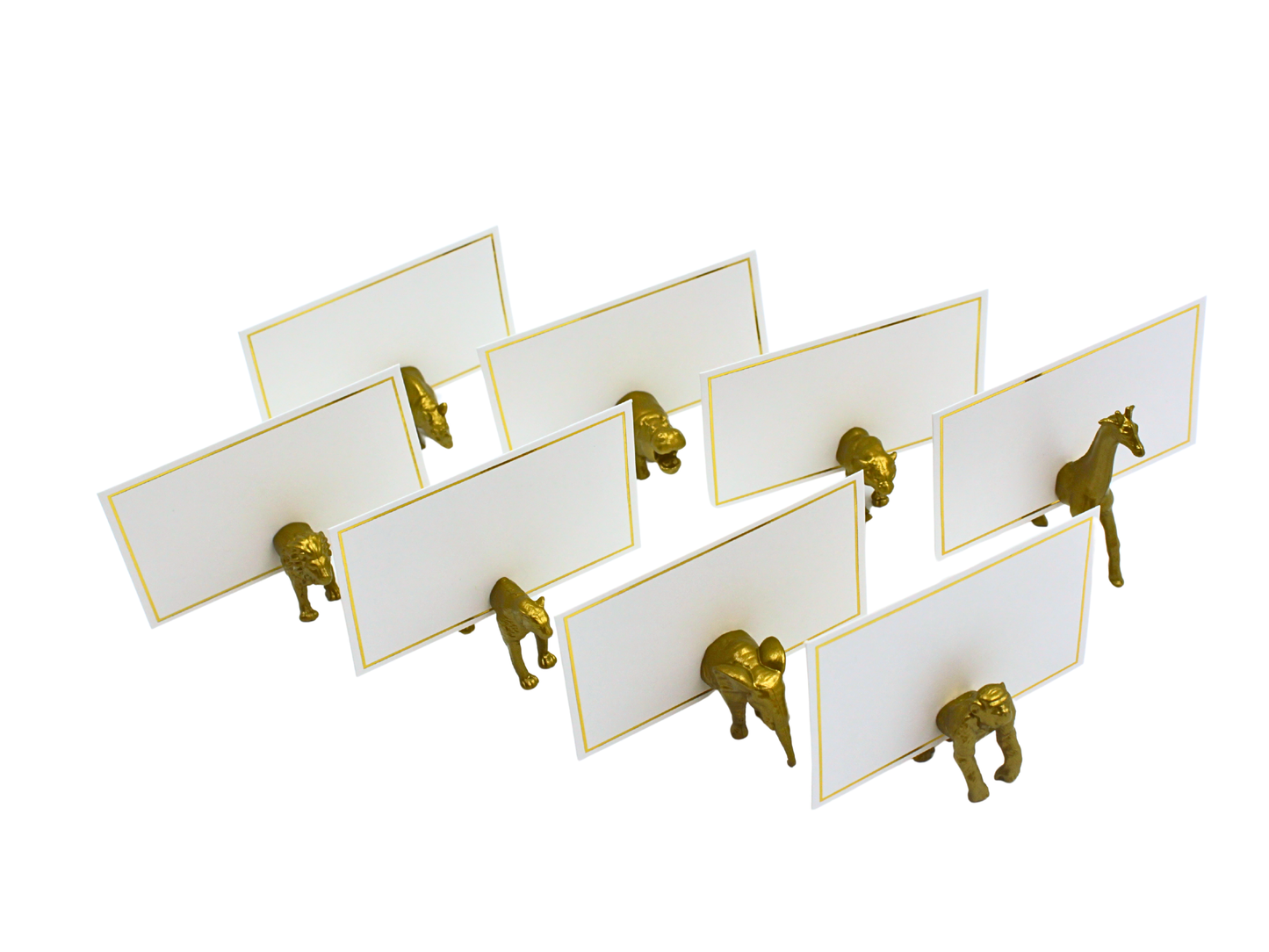 Gold Safari Animal Magnet Place Card Holder & Party Favor
