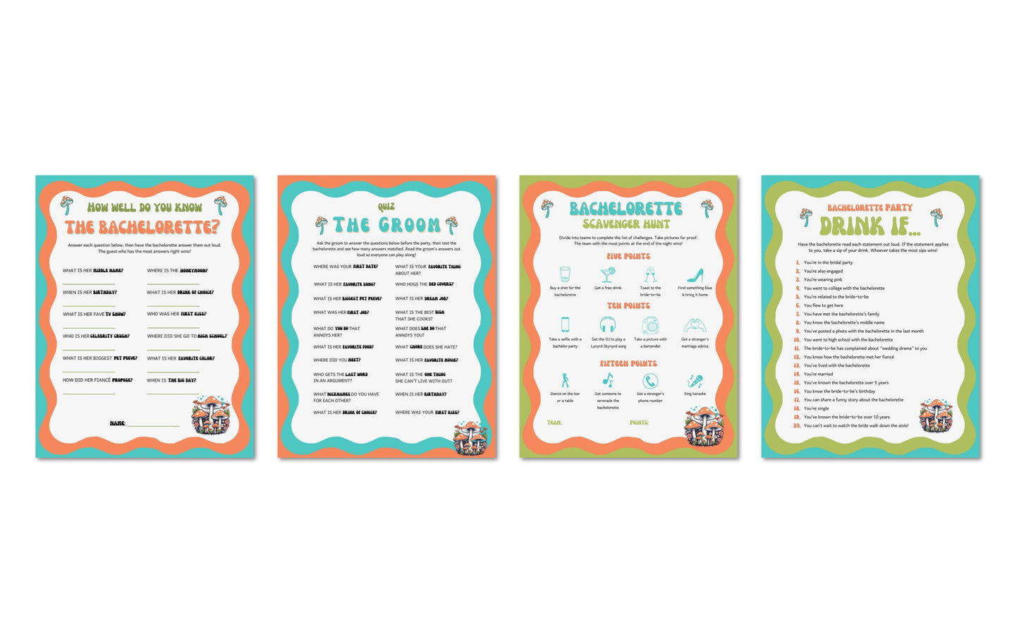 Edie Rose Dazed & Engaged Bachelorette Party Game Bundle- Printable