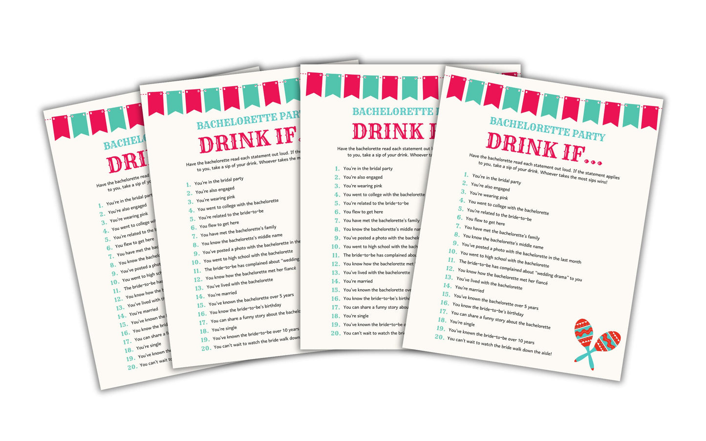 Final Fiesta Bachelorette Party Game Bundle