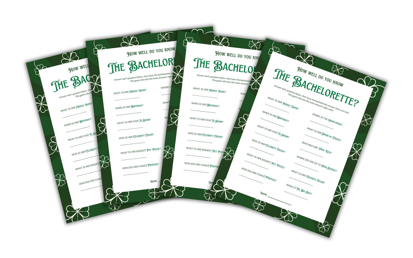 Edie Rose Lucky in Love Bachelorette Party Game Bundle