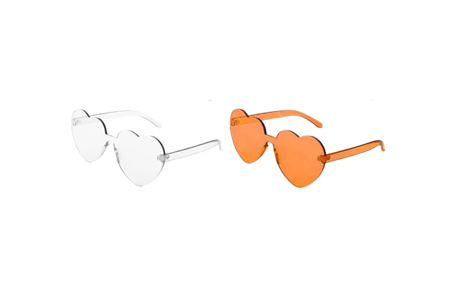 Orange and White Heart Sunglass Set