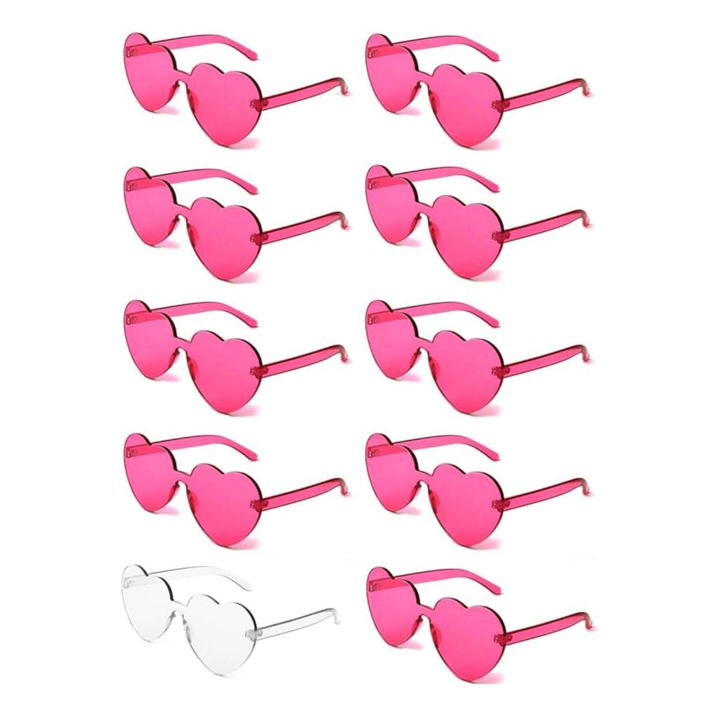 Pink and White Heart Sunglass Set