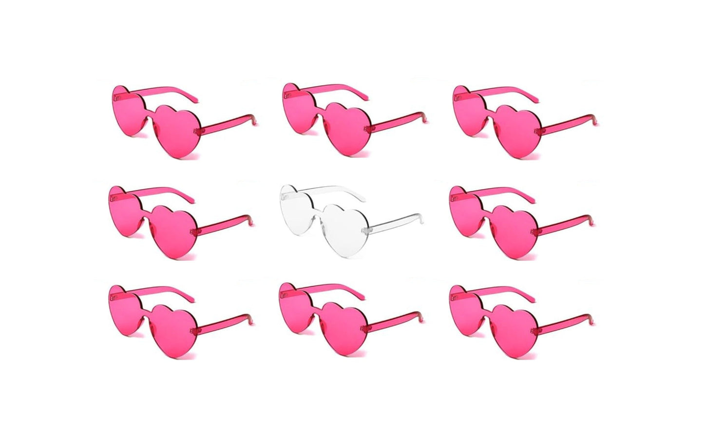 Pink and White Heart Sunglass Set
