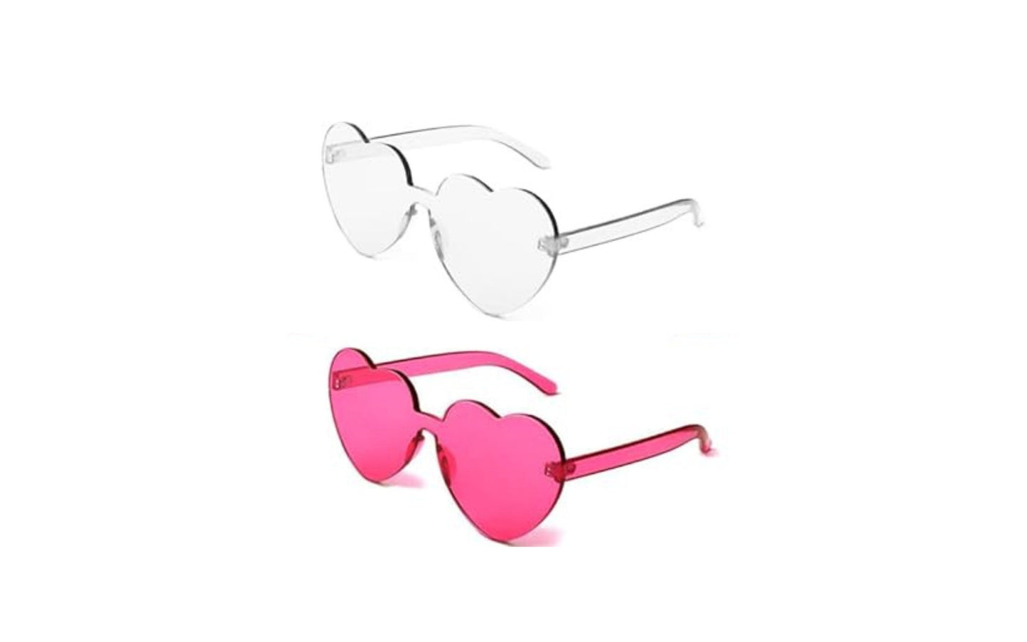 Pink and White Heart Sunglass Set