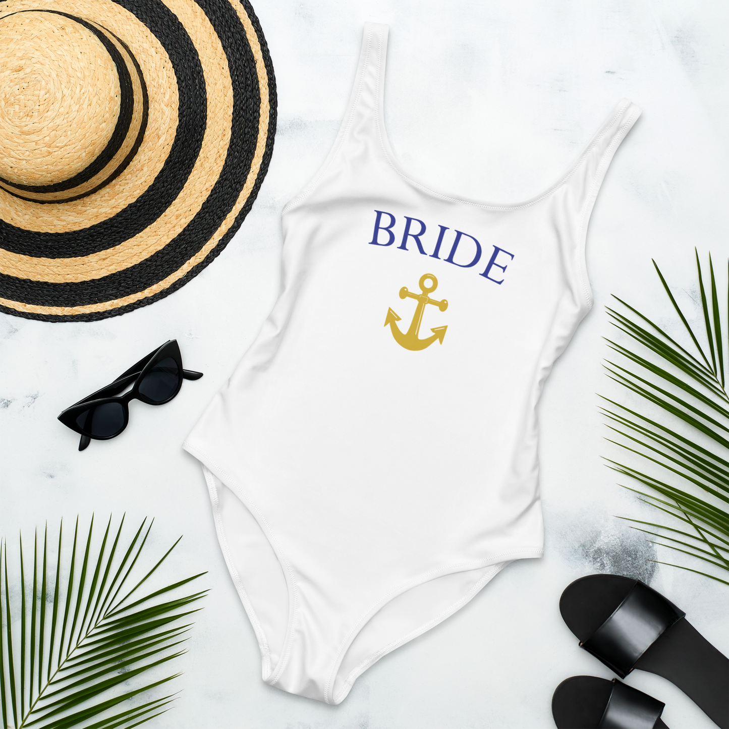 Last Sail Before the Veil One-Piece Swimsuit – Bride Anchor Design