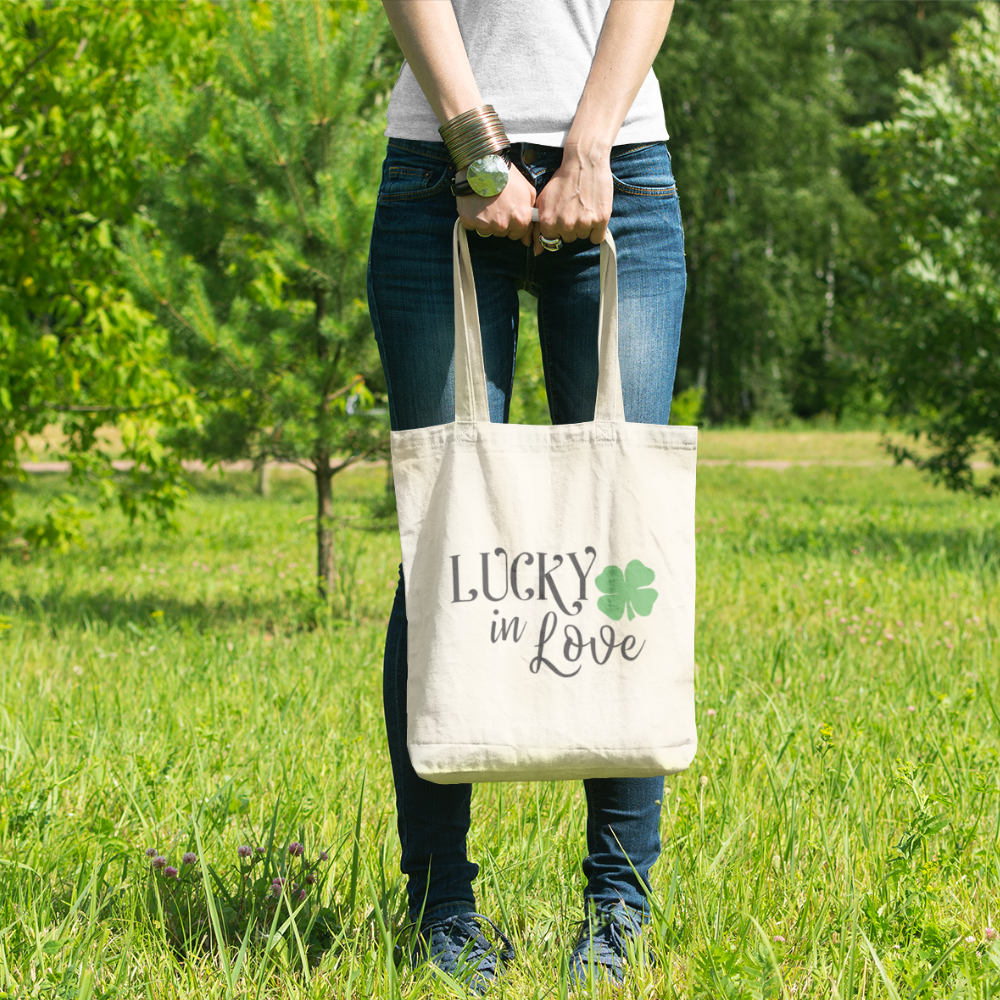 Lucky in Love Cotton Canvas Tote Bag