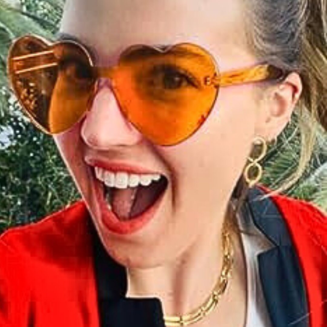 Orange and White Heart Sunglass Set