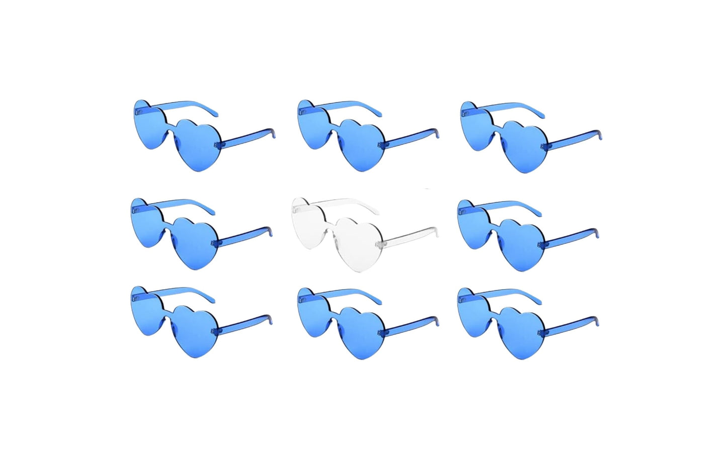 blue and white heart sunglasses