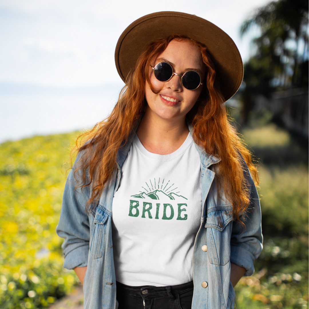 Custom Camp Bachelorette softstyle t-shirt for an outdoor-themed bridal getaway.