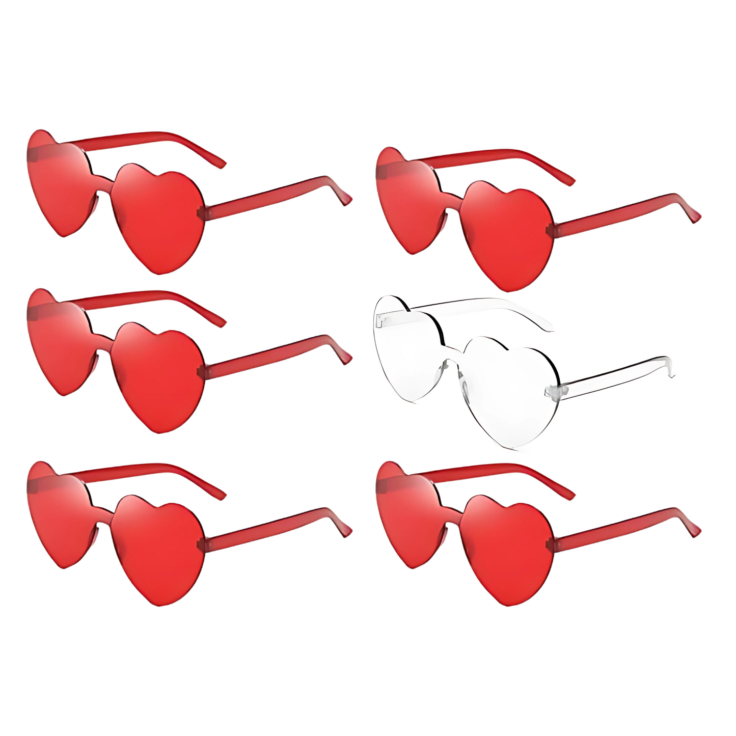Edie Rose Red and White Heart Sunglass Set