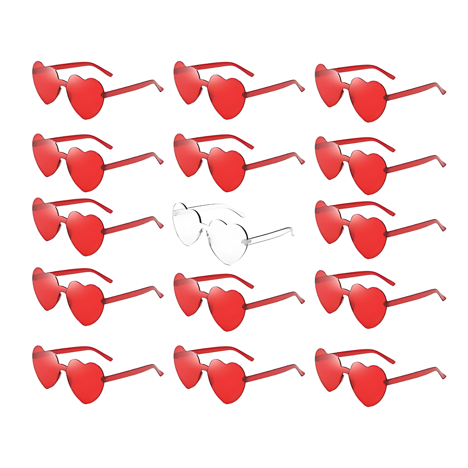Edie Rose Red and White Heart Sunglass Set