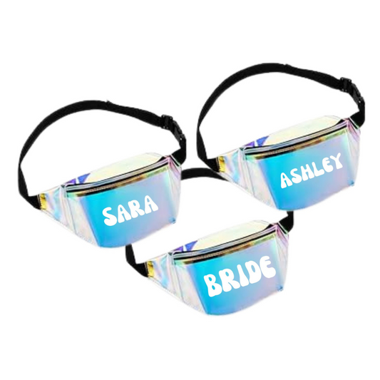 Custom Clear Holographic Fanny Pack Bachelorette Parties