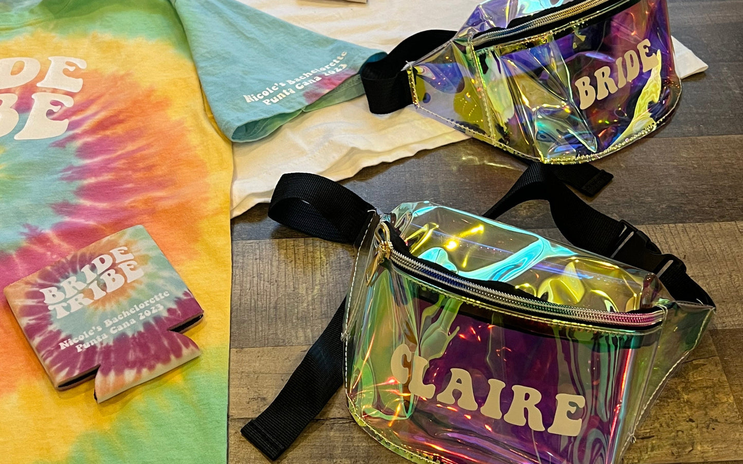 Custom Clear Holographic Fanny Pack Bachelorette Parties