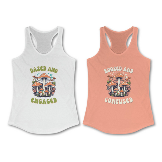 Dazed and Engaged Boozed and Confused Racerback Tank Tops