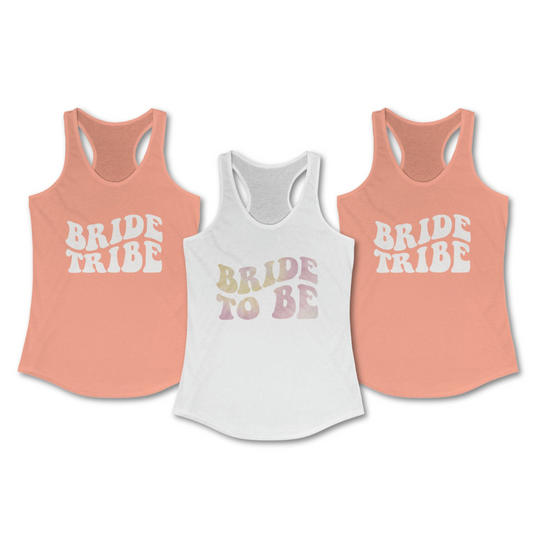 Bride To Be Bride Tribe Tie Dye Tank Tops
