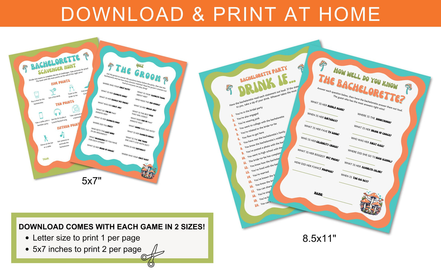 Edie Rose Dazed & Engaged Bachelorette Party Game Bundle- Printable