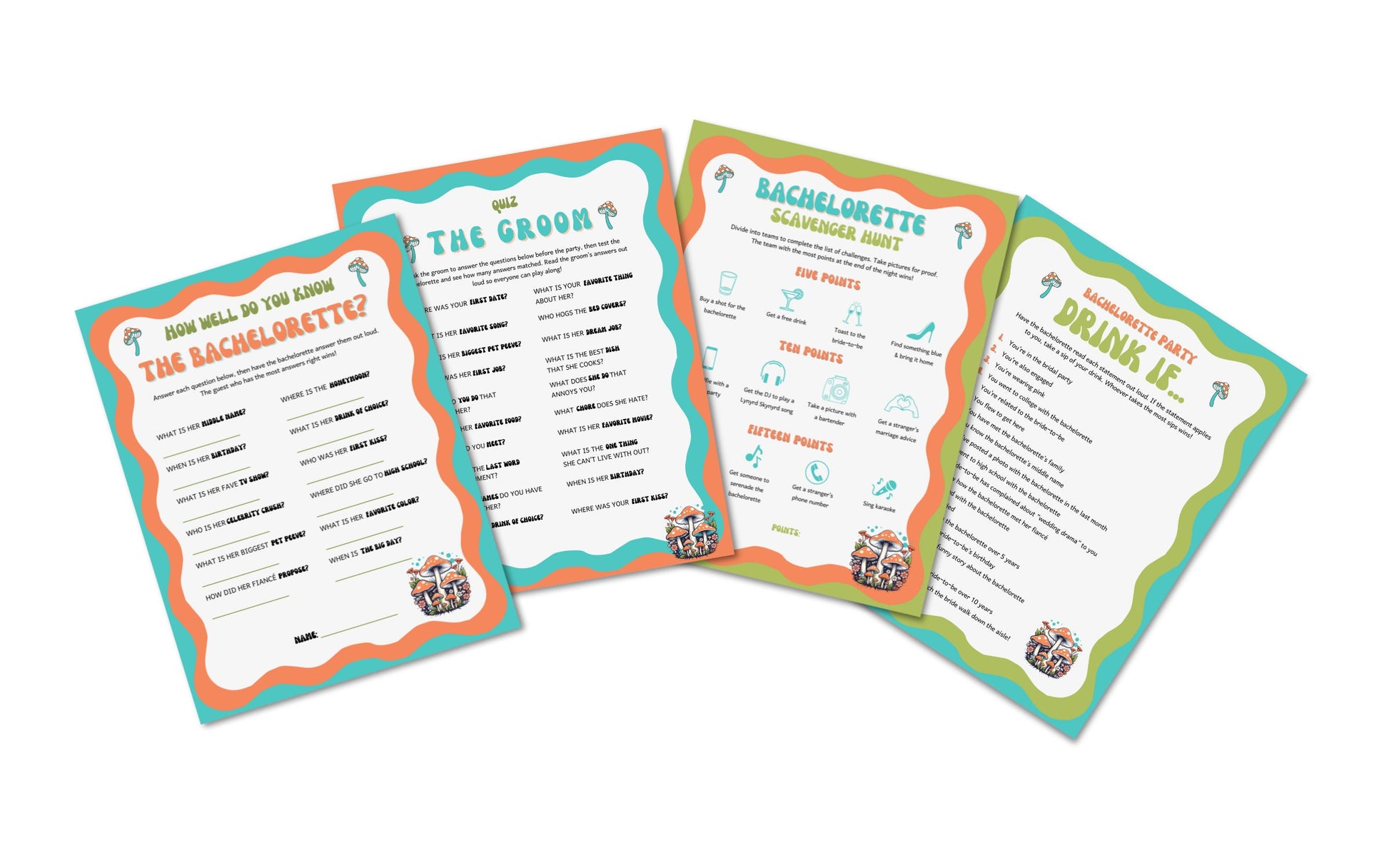 Edie Rose Dazed & Engaged Bachelorette Party Game Bundle- Printable