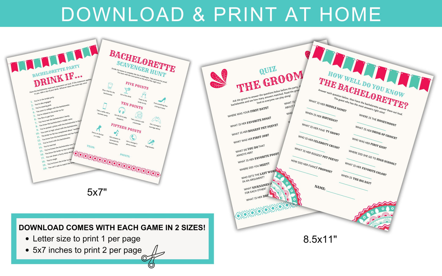 Final Fiesta Bachelorette Party Game Bundle