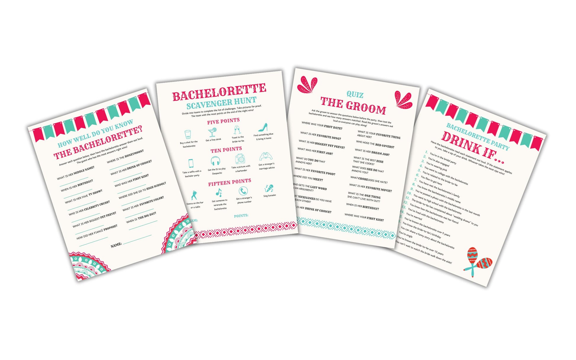 Final Fiesta Bachelorette Party Game Bundle
