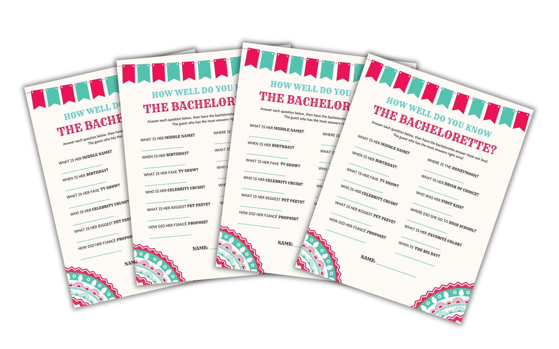 Final Fiesta Bachelorette Party Game Bundle