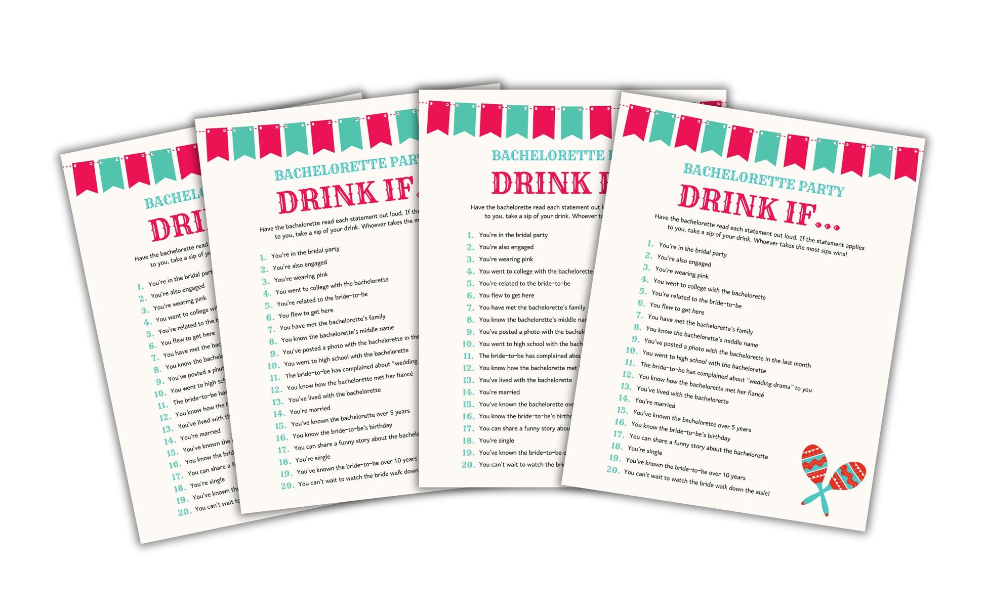 Final Fiesta Bachelorette Party Game Bundle