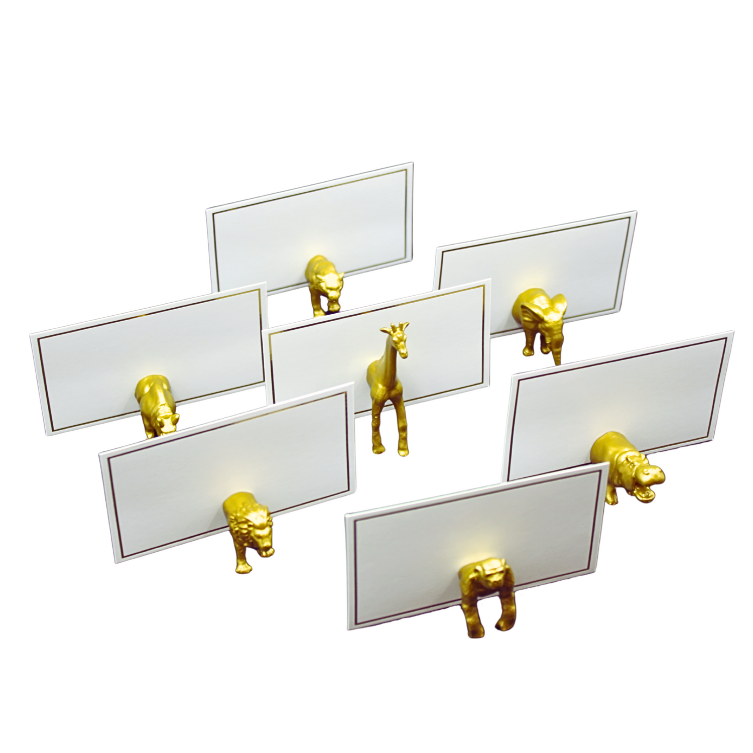 Gold Safari Animal Magnet Place Card Holder & Party Favor