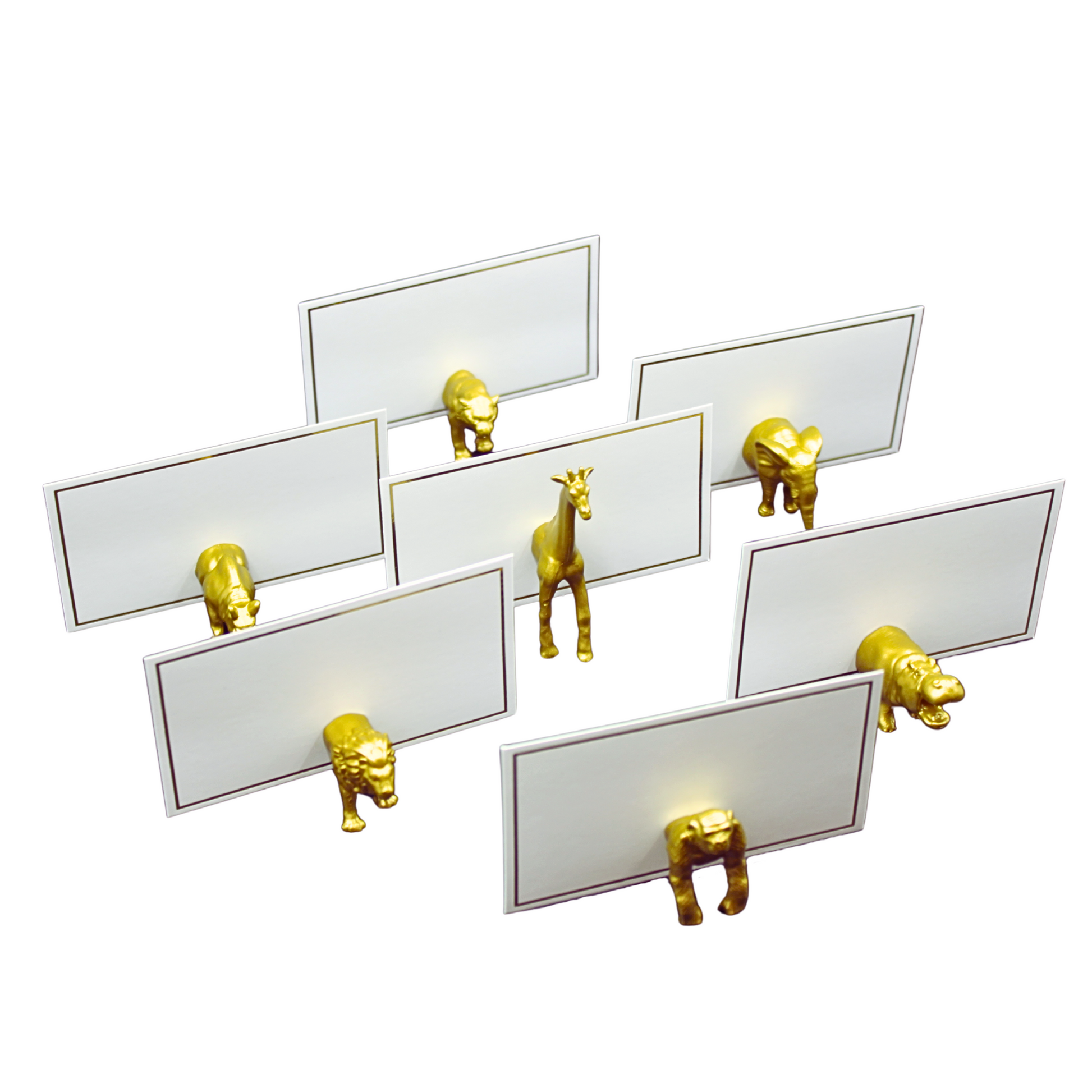 Gold Safari Animal Magnet Place Card Holder & Party Favor