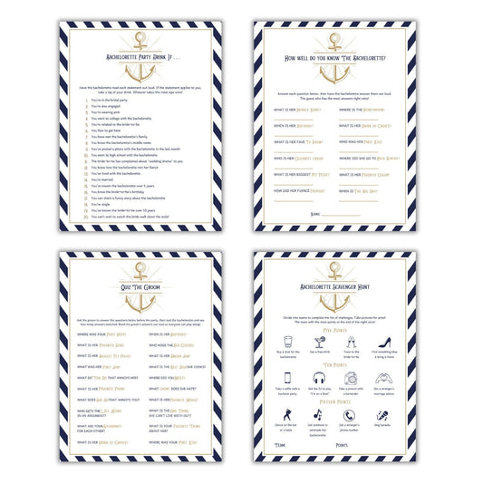 Last Sail Before The Veil Bachelorette Party Game Bundle