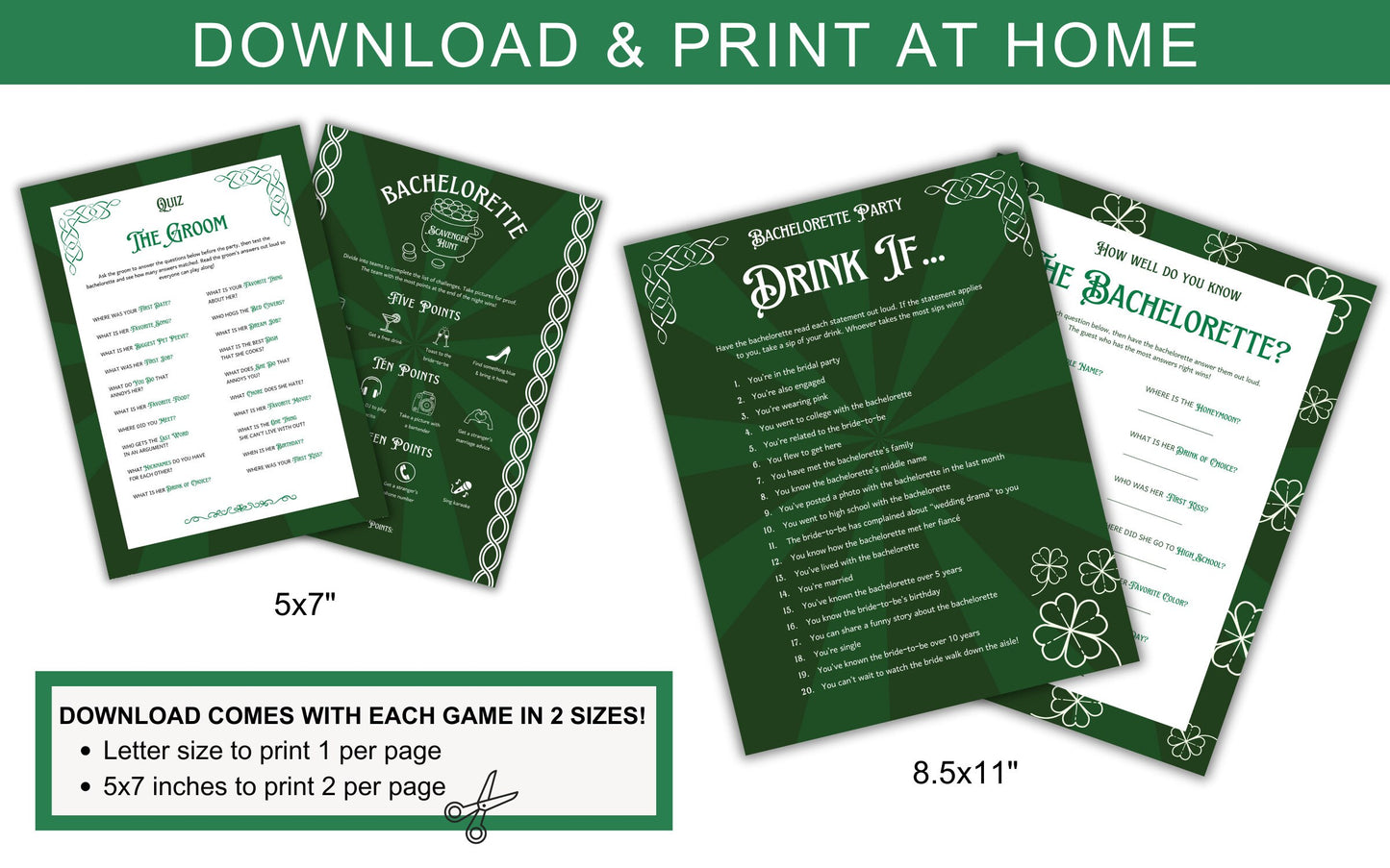 Edie Rose Lucky in Love Bachelorette Party Game Bundle