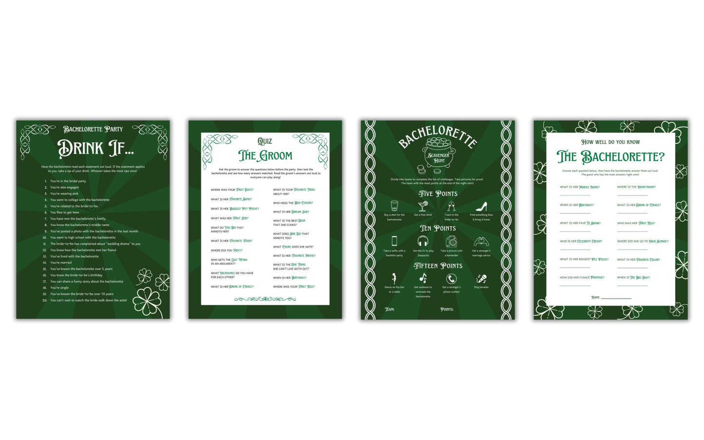 Edie Rose Lucky in Love Bachelorette Party Game Bundle