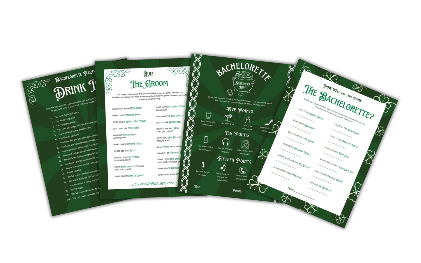 Edie Rose Lucky in Love Bachelorette Party Game Bundle