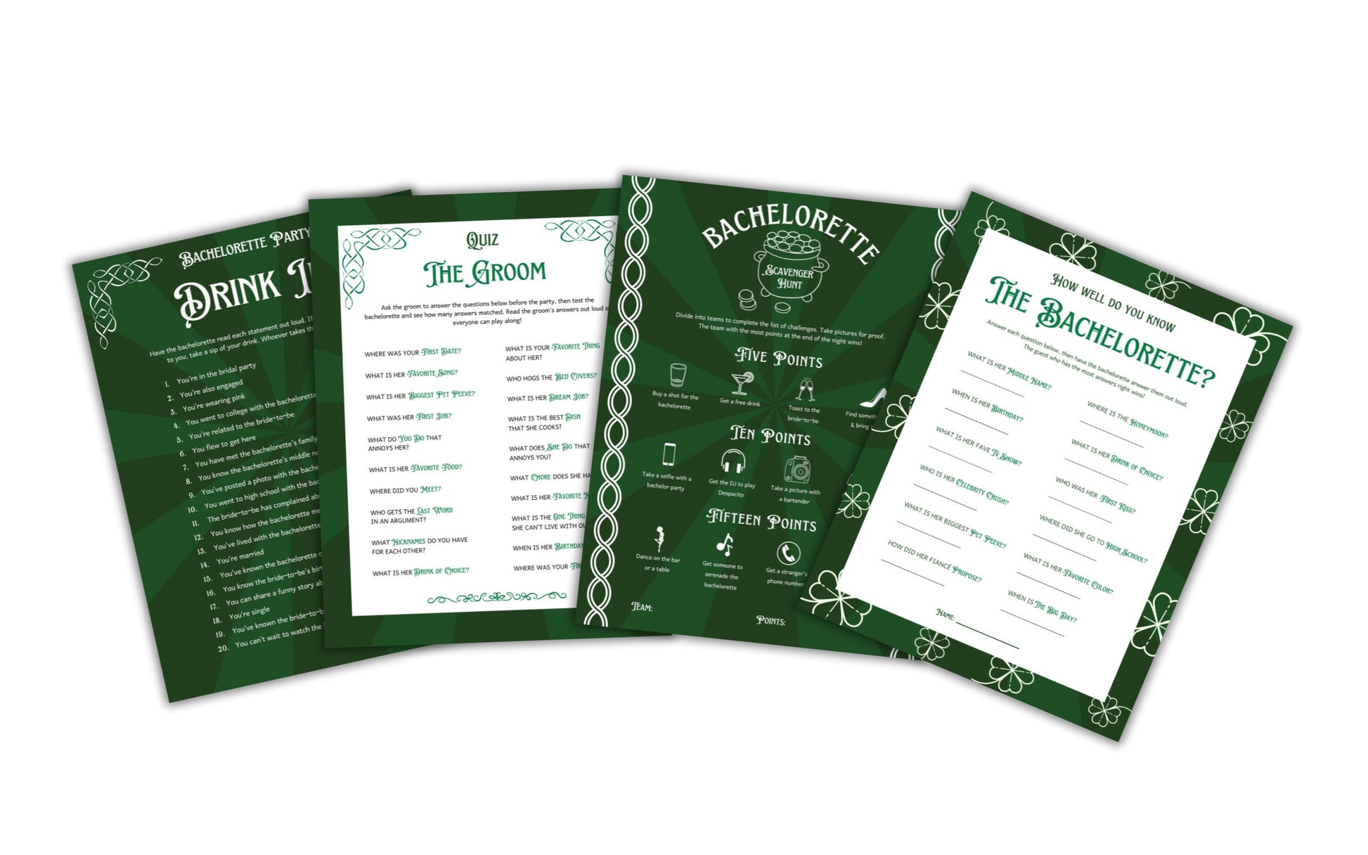 Edie Rose Lucky in Love Bachelorette Party Game Bundle