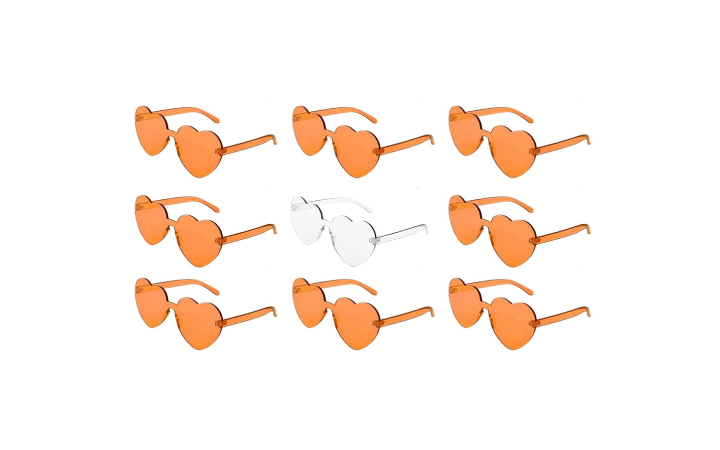 Orange and White Heart Sunglass Set