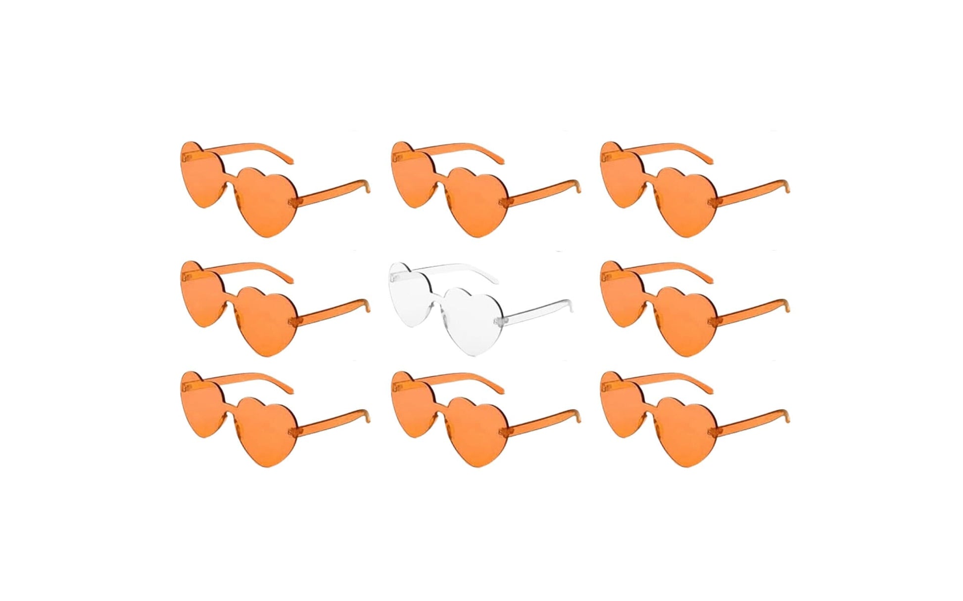 Orange and White Heart Sunglass Set