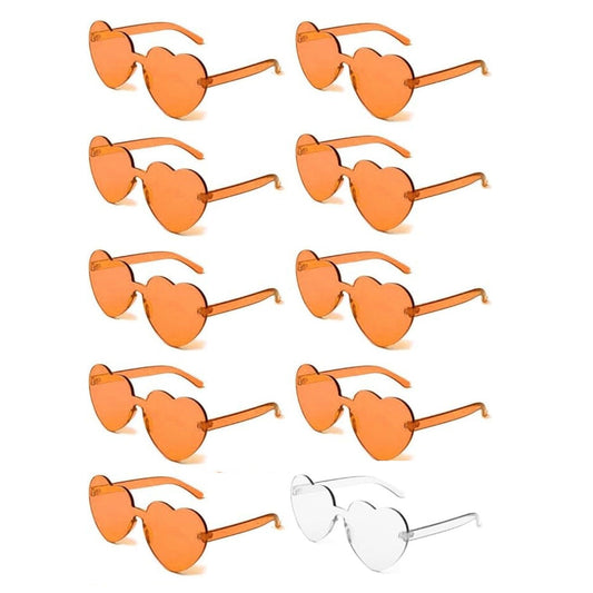 Orange and White Heart Sunglass Set