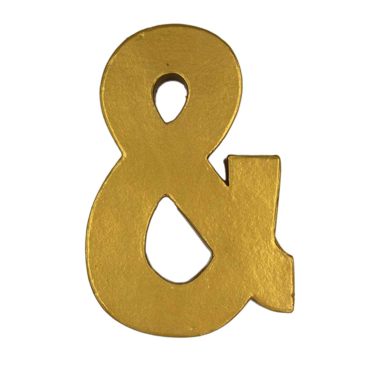 Free-standing metallic gold ampersand "&" for wedding and party decorations