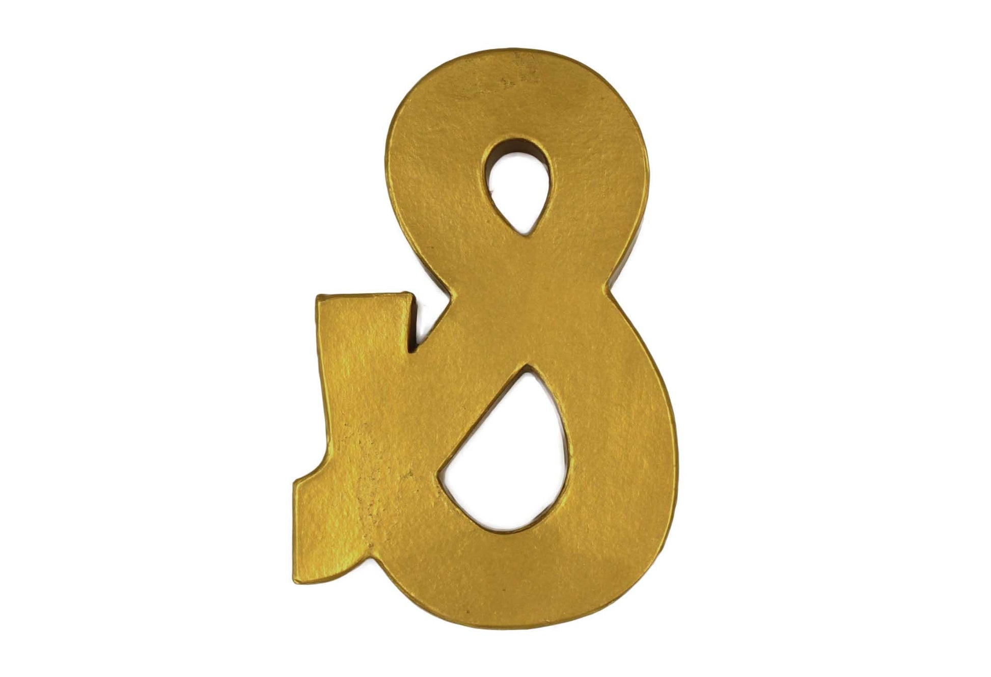 Gold paper mache "&" standing ampersand decoration for engagement parties