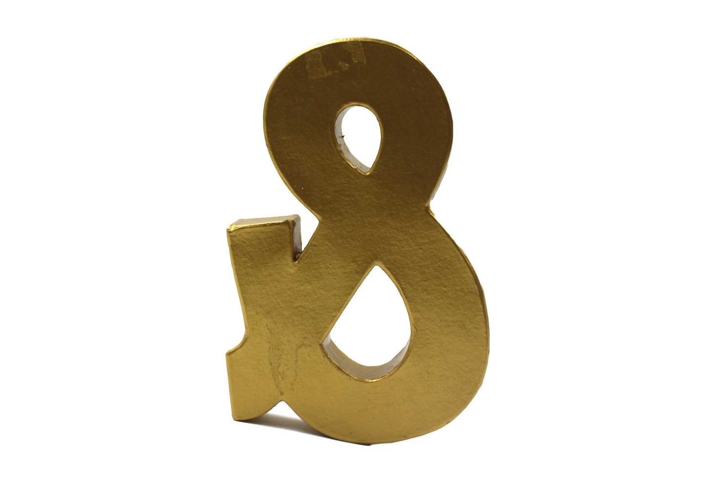 Wedding table decor metallic gold ampersand "&" with painted sides