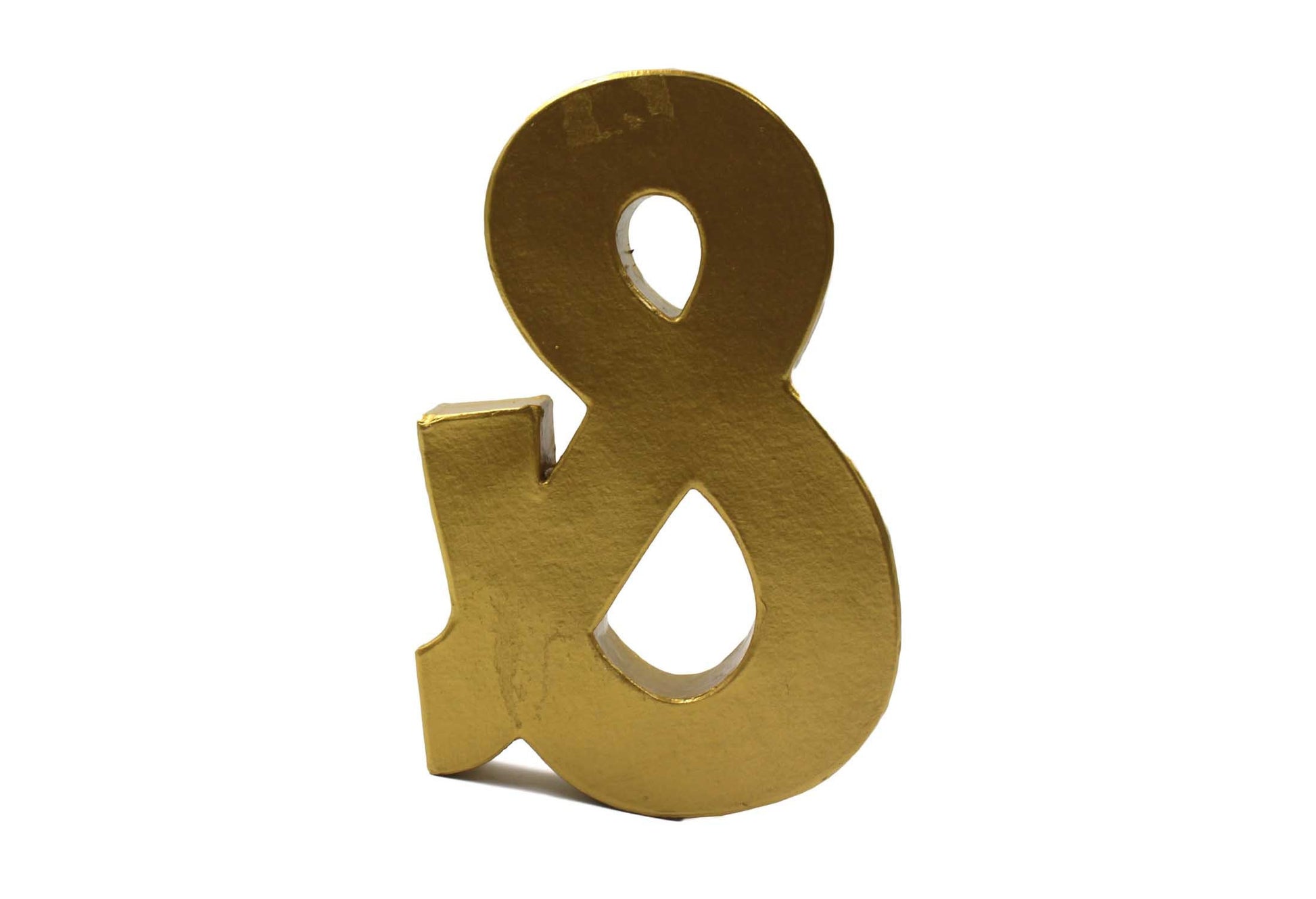 Wedding table decor metallic gold ampersand "&" with painted sides