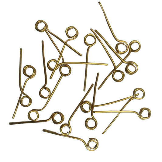 Set of mini 18-gauge gold wire table number clips displayed on a white background. Base-less clips for custom bases.